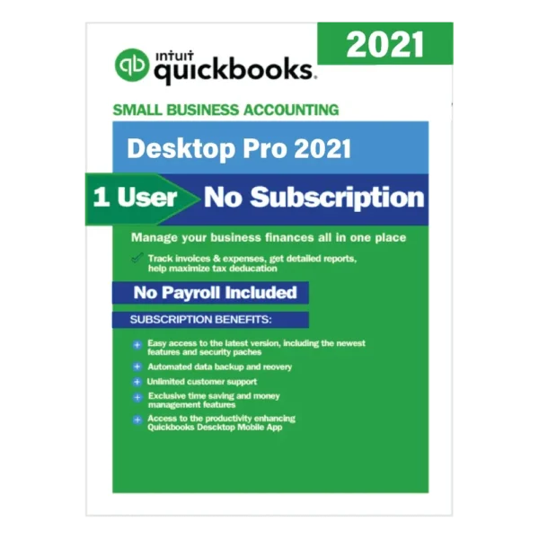 QuickBooks Desktop Pro 2021 | No Subscription Required