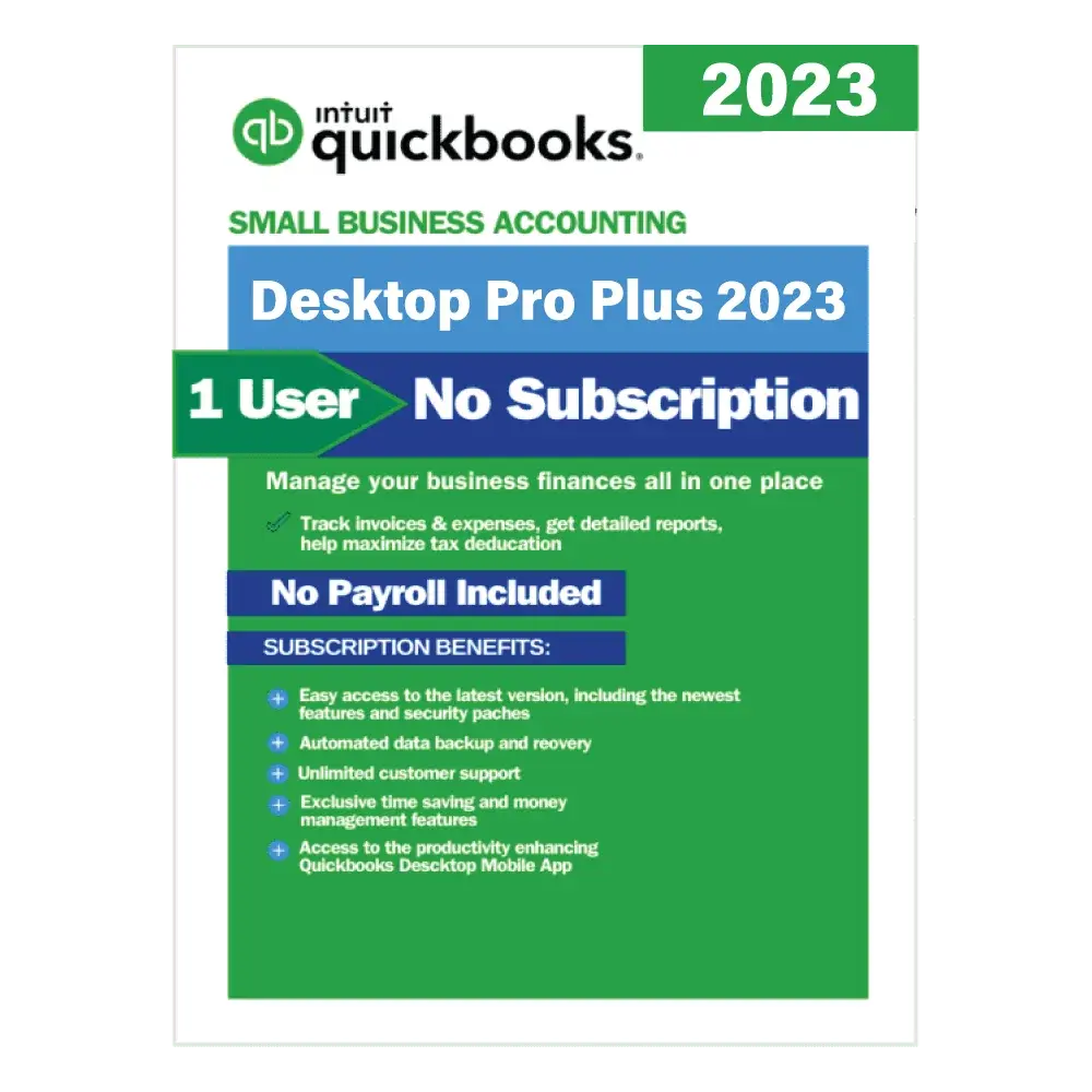 QuickBooks Desktop Pro Plus 2023 | No Subscription Required
