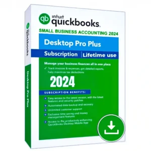 QuickBooks Desktop Pro Plus 2024 – Original and Genuine Key – lifetime use – 1 User